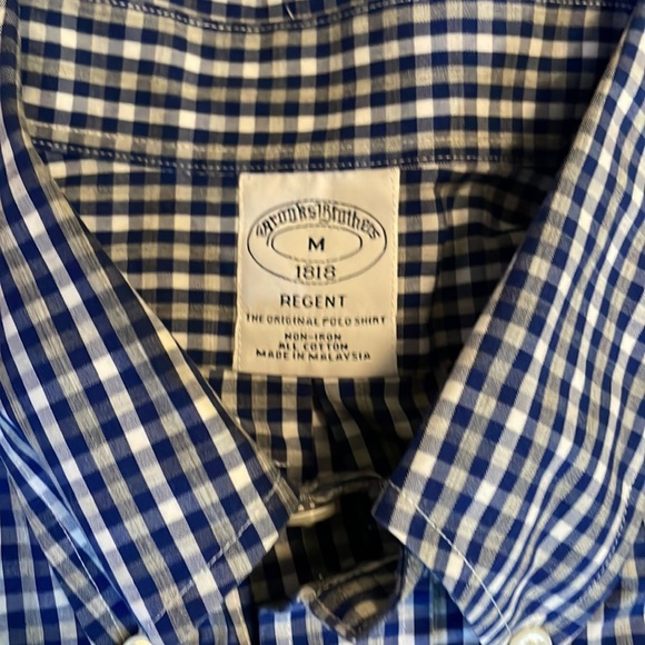 Brooks Brothers Regent Regular Shirt Button Down Collar. Blue and white. Medium - Picture 2 of 8